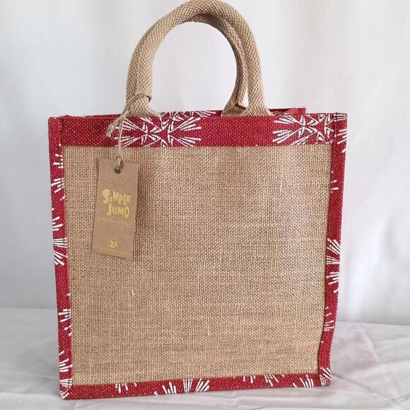 Handbags - Simple Jumo 100% natural jute handles shopper tote New